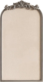 Kate and Laurel Arendahl Arch Pinboard; 13 x 25; Silver; Framed Arched Ornate Vintage Cork Board for Use as Motivational Vision Board or Wall Organizer