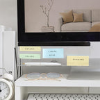 Acrylic Monitor Memo Board, 26x8.2x2.3cm Sticky Note Organizer for Computer Screen, Office, Desktop, Work, Business, Home, Laptop, Accessories