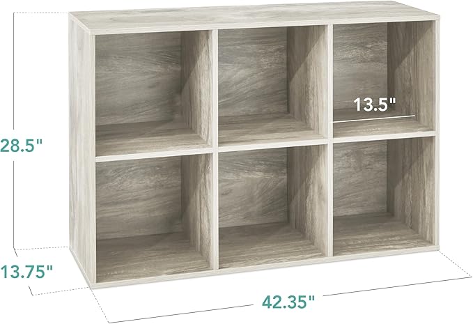 Best Choice Products 6-Cube Storage Organizer, 13.5in Shelf Opening, Bookcase, Display Shelf, Customizable w/ 3 Removable Back Panels – Whitewash