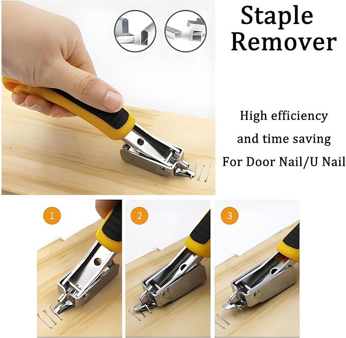 Upholstery Staple Remover Tack Puller Nail Remover Tool Set Nail Puller Plier, Staple Puller, Tack Lifter, Fastener Remover, for Furniture Floor Wall Wooden Case Car Photo Frame (4 pcs)
