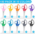 Toidgy 150 Packs Kids Scissors, 5 Inch Scissors Bulk for School, Blunt Tip Scissors for Kids Student Teacher, Safety Scissors for Preschool Classroom Office Home, School Supplies Craft Cutting Paper