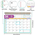 Large Desk Calendar 2026, Standing Flip Medium Desktop Calendar from Now to December 2026 - Metal Ring Twin-Wire Binding Monthly Desk Calendar for Home Office School, 9.9" × 8.7"(L-Black)