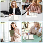 ABERLLS Green Lined Spiral Journal Notebook with 160 Pages, 8×5.7in, A5 Spiral Notebook, Journaling Notebooks for Work, School, Women, Men, College Ruled Spiral Notebook, Hardcover Leather Journals