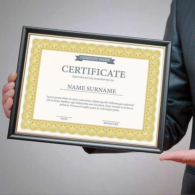 Elite Gold & White Parchment Certificate Papers - Pack of 100, Laser & Inkjet Printer Compatible, For Office, Business Awards, Graduation, School Diplomas, 8-1/2" x 11" on 70 lb Text Stock