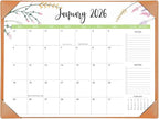 Desk Calendar 2026 with Desk Mat – 22" x 17" Large Desk Pad Calendar Runs from January 2026 to June 2027, Floral Design Desktop Calendar for Home, Office
