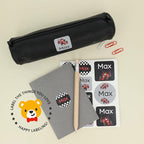 Large Name Labels for Kids (33) - Custom Stickers for Daycare and School Supplies - Durable, Waterproof Stickers for Water Bottles, Lunch Boxes, and More with Unique Designs - Race Car