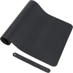 Wolaile Desk Pad 36x17 inches,PU Leather Desk Blotter,Non-Slip Base Waterproof Surface Office Desk Mat Protector,Old Desktop Cover Decor,Large Mouse Pad,Black