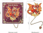 Fantasy Fourth Wings Dragon Bookmarks -4 Designs: Fire Red,Ice Blue,Thunder Purple,Forest Green-Unique Cool Metal Book Marks for Men Women, Inspirational Gift for Kid, Readers, Book Lovers, Collectors