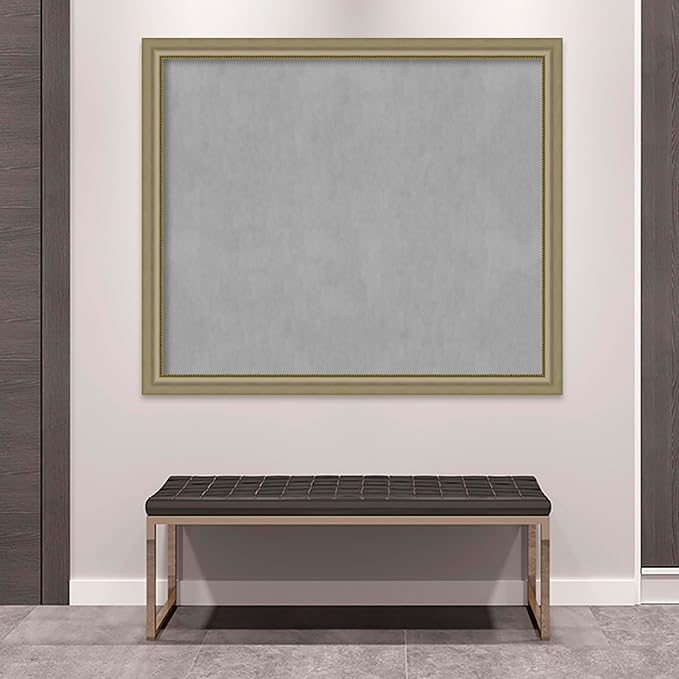 Amanti Art Silver Framed Magnetic Board 45x53 Oversize Vision Board for use with Magnets, 100% Metal Sheet to Display Items as Office Decor or for Home Organization in mudroom, Kitchen or Kids Room