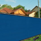 iCover 5x12ft Fence Privacy Screen, Heavy Duty Fencing Panels Screens, Outdoor Shade Cloth Mesh Barrier, Reinforced Bindings and Brass Grommets, Cable Zip Ties Included, Blue