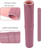 SUJAYU Dual Sided PU Leather Desk Pad, Mouse Pad, Office Desk Mat, Non-Slip Laptop Desk Pad, Waterproof Desk Writing Pad for Office and Home (23.6" x 11.8", Pink+Purple)