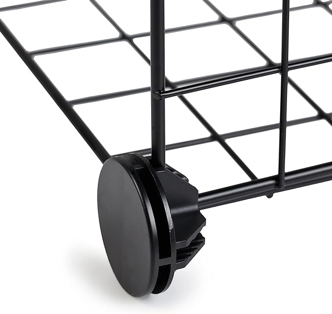 Amazon Basics Cube Wire Grid Stackable Storage Shelves, 6-Cube, 12.6"D x 26"W x 38"H, Black