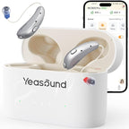 Yeasound Hearing Aids RIC800 for Seniors & Adults, Bluetooth Hearing Aids Calls & Music Enabled, AI Algorithm for Noise Reduction and Speech Enhancement, Lightweight, Long-Lasting and Waterproof