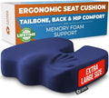 5 STARS UNITED Seat Cushion for Tailbone Pain Relief – Memory Foam Cushion for Coccyx, Hip, Sciatica & Post-Surgery Recovery – Wheelchair, Car, Desk, Gaming & Office Chairs, Blue, X-Large