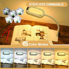 Veemagni 10X Rectangle Magnifying Glass with Light and Stand, Flexible Gooseneck LED Lighted Desk Lamp, 5 Color Modes Stepless Dimmable, Hands Free Magnifier for Reading Painting Close Work - White