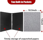 Vienrose 3 Ring Binder 1 Inch Round Rings with Linen Fabric Cover, Fits 8.5 x 11 Inch Paper, Durable Organizer for School, Office, Home, Recipes (2 Pack,Grey)