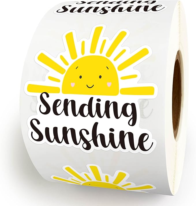 500pcs Sending Sunshine Roll, Sun Summer Stickers, Cute Happy Mail Envelopes, Boutique Handmade Packaging Gift Bags