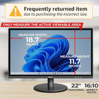 SightPro 22 Inch 16:10 Computer Privacy Screen Filter for Monitor - Privacy Shield and Anti-Glare Protector