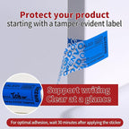 ChtepTamper 100 Pieces Total Transfer Tamper-Evident Stickers Security Labels Great for Goods Shipping,Exchange of Agency Files, Privacy Protection or More(Serial Number 0.8 * 2.4inches Blue)