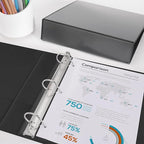Comix Sturdy 2 Inch D-Ring Binders, 2'' 3 Ring Binder with Clear View Cover, 2.4mm-Thick, Holds 500 Sheets of 8.5" x 11" Paper, 6 Pack (Black)