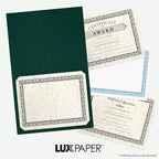 LUXPaper 9.5" x 12" Certificate Holders | Green Linen | 100lb. Cover | 100 Qty