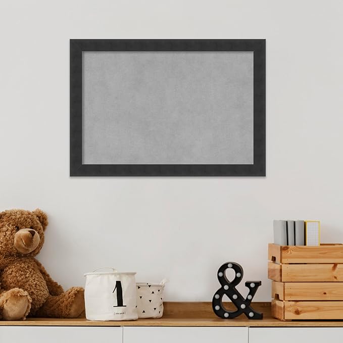 Amanti Art Black Framed Magnetic Board 14x20 Small Vision Board for use with Magnets, 100% Metal Sheet to Display Items as Office Decor or for Home Organization in mudroom, Kitchen or Kids Room