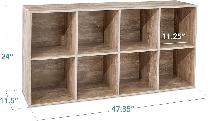 Best Choice Products 8-Cube Storage Organizer, 11in Shelf Opening, Bookcase, Display Shelf, Customizable w/ 3 Removable Back Panels – Greige
