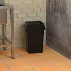 Krollen Industrial 19 Gallon Black Square Commercial Trash Can with Lid