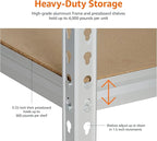 Amazon Basics 5 tier, Medium Duty Storage Shelving Double Post Press Board Shelf, Aluminum, 48 x 18 x 72