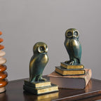 Kakizzy Book Ends for Shelves, Owl Decorative Bookends Bronze Bird Book Stopper Unique Kids Book Holders with Anti-Slip Base Luxurious Bookends for Kids Rooms Office Home Decor(Bronze)