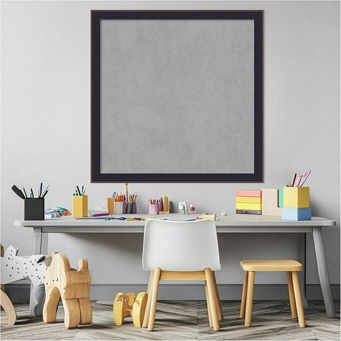 Amanti Art Black Framed Magnetic Board 27x27 Medium Vision Board for use with Magnets, 100% Metal Sheet to Display Items as Office Decor or for Home Organization in mudroom, Kitchen or Kids Room