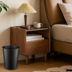 Monarch Abode Metal Bathroom Trash Can – Waste Basket for Bedroom, Office Desk, & Dorm, Handcrafted, Durable Decorative Black Small Trash Can Bathroom Garbage Bin Wastebasket