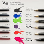 Wordsworth and Black Calligraphy Pen Set - Green - Includes 2 Calligraphy Pens, 18 ML Ink Bottle, 60 Ink Cartridges, Ink Refill Converter, 1 Medium and 4 Broad Nibs, Brush Pen