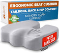 5 STARS UNITED Seat Cushion for Tailbone Pain Relief – Memory Foam Cushion for Coccyx, Hip, Sciatica & Post-Surgery Recovery – Wheelchair, Car, Desk, Gaming & Office Chairs, Light Gray, X-Large