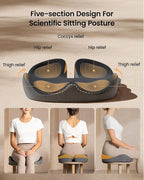 ProtoArc Seat Cushion, Office Chair Cushion for Sciatica, Coccyx Cushion, Ergonomic Memory Foam Seat Cushion for Car, Home, Pressure Relief Pad for Hip, Tailbone, All Day Comfort - Black&Gray