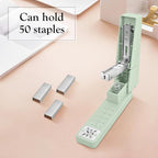 Swing-Arm Swivel Stapler - 20 Sheets Capacity, 360 Degree Rotate Desk Stapler with 100 Staples - Non-Slip Office Stapler, Green