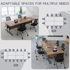 Folding Conference Table 4ft 5ft, Foldable Office Meeting Desk for 6 People, Multiple Sizes Colors Mobile Conference Room Table for Training Room School Business Furniture (2, White Walnut, 63in)