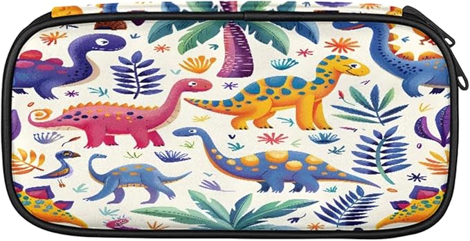 Pardick Pencil Case，Dinosaurs Cute Big Capacity Pencil Pouch Coin Pouch Stationery Organizer For Teen School