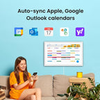 ApoloSign Digital Calendar: Electronic Calendar, Smart Touchscreen Interactive Display for Chore Chart, Family Schedules Planner, Supports All Apps via Google Play (White, 15.6-inch)