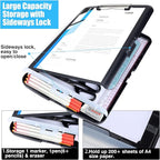 Black Clipboard with Storage Heavy Duty,TFDLCG zm Clip Boards 8.5x11 with Pen Holder,A4 Letter Size Nursing Clipboard Case,Plastic Clip Board Light Weight for Men Teachers Office,School Home Work