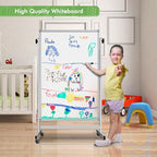 Rolling Whiteboard on Wheels, 32x48 Inches Double-Sided Magnetic Dry Erase Board with Stand, Height Adjustable Mobile White Board Easel for Classroom Home Office