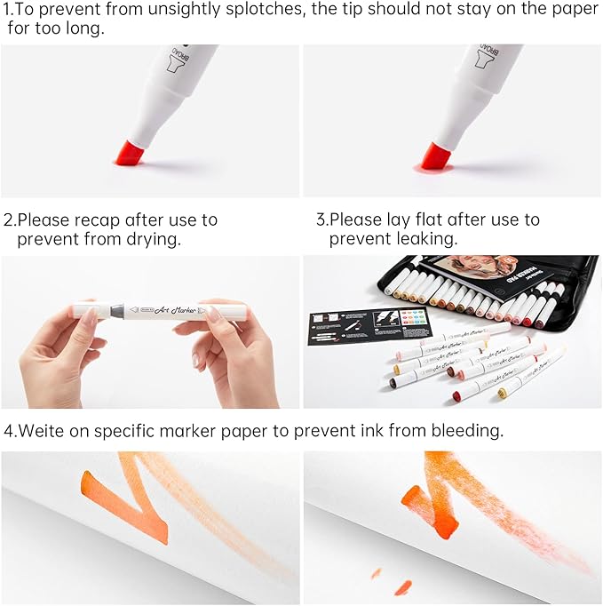 Shuttle Art 36 Colors Skin Tone&Hair Art Markers, Dual Tip Alcohol Based Marker Pen Set Contains 1 Blender 1 Carrying Case 1 Marker Pad Perfect for Kids & Adults Portrait,Comic, Anime, Manga