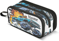 BOENLE Custom Truck Flame Pencil Case Box Boys Girls Personalized Name Large Pencil Pouch Stationery Pen Bag Organizer for Kids Adults School Office