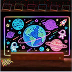 ARAGIT LED Drawing Board for Kids & Adults, Rechargeable Led Note Boards with Colors, Neon Glow Memo Light-Up Message with Stand as Night Light for Room/Store/Office/Valentine's Day/Gift