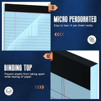 3 Pack Blue Legal Pads 8.5 x 11 Note Pads, Wide Ruled Notepads 8.5 x 11 Lined Paper Wide Ruled Writing Pads, 30 Sheets Per Note Pad, Micro Perforated Colored Legal Pads 8.5 x 11 for Work/School/Office