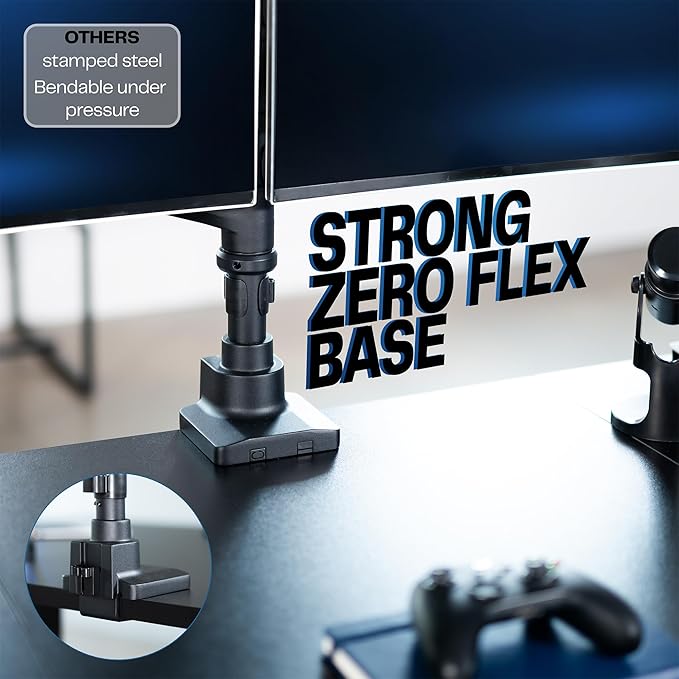 VIVO Pneumatic Arm Quad Ultrawide Monitor Extra Tall Desk Mount for Up to 49 inch Screens Individual Arm Capacity, Max 38 inch Screens for 4 Ultra Wides Up to 44 lbs, Black, STAND-V400D