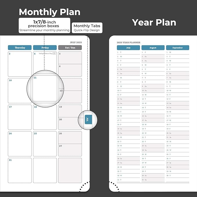 IN-LUXPRO Planner 2026 Daily Weekly and Monthly,6.5"x3.75",12 Months Spiral Bound Calendar Agenda with Self-adhesive Pen Holder,2026 Appointment Book with Vegan Leather Soft Cover,Black