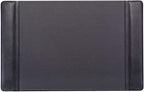Dacasso Black Leather 22" x 14" Side Rails Desk Pad