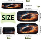 Pardick American Football Fire Pencil Case，Big Capacity Pencil Pouch Coin Pouch Stationery Organizer For Teen School