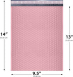 Light Pink 10x13 Inch Poly Bubble Mailers |Self Seal Padded Envelopes for Thick books | Cushioned Bubble Mailer | Usable Size 9.5x13 Inch | Waterproof Lightweight Mailing Shipping Bags | 200 Pack Bulk